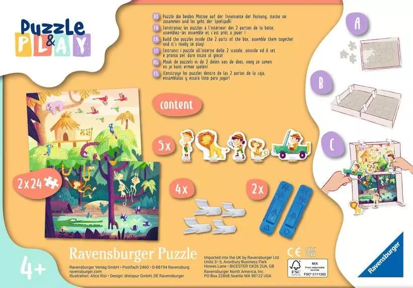 Ravensburger - Puzzle & Play - Jungle Adventure (24 Pieces) 2 Ravensburger - Puzzle & Play - Jungle Adventure (24 Pieces) - Image 2