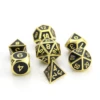 Metal Gothica Dice Set - Shiny Gold W/ Black (7)
