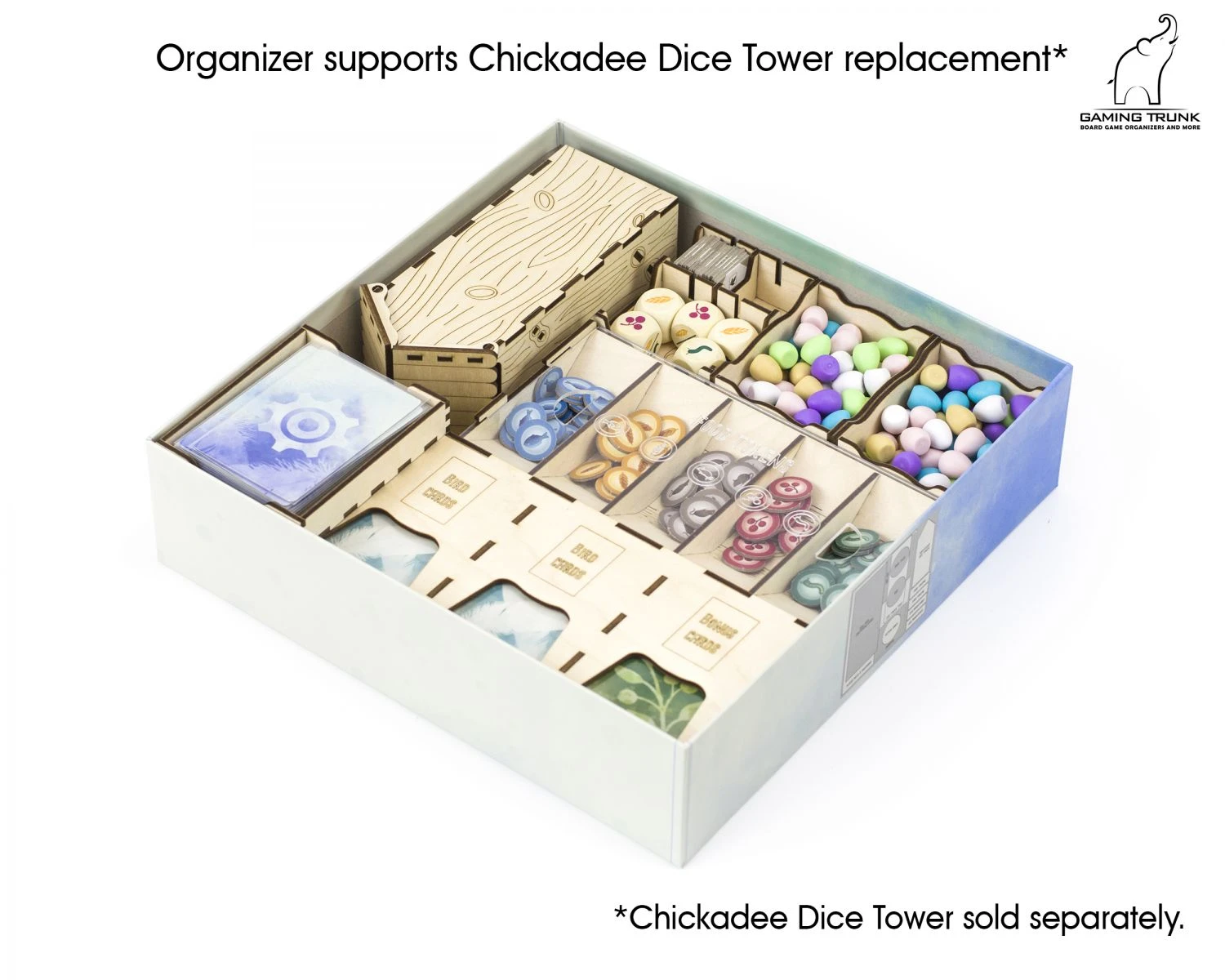Gaming Trunk - Wings Organizer Compatible With Wingspan (Natural Unstained) 11 Gaming Trunk - Wings Organizer Compatible With Wingspan (Natural Unstained) - Image 11