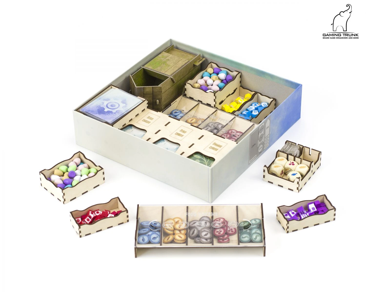 Gaming Trunk - Wings Organizer Compatible With Wingspan (Natural Unstained) 13 Gaming Trunk - Wings Organizer Compatible With Wingspan (Natural Unstained) - Image 13