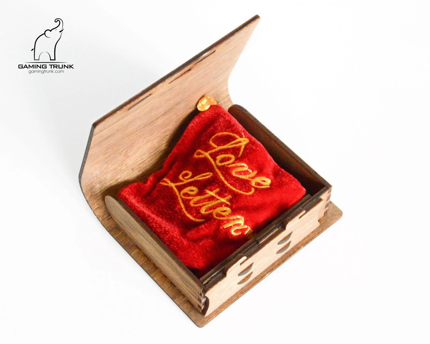 Gaming Trunk - Secret Letter Case And 14 Wooden Heart Tokens For Love Letter (Walnut) 3 Gaming Trunk - Secret Letter Case And 14 Wooden Heart Tokens For Love Letter (Walnut) - Image 3