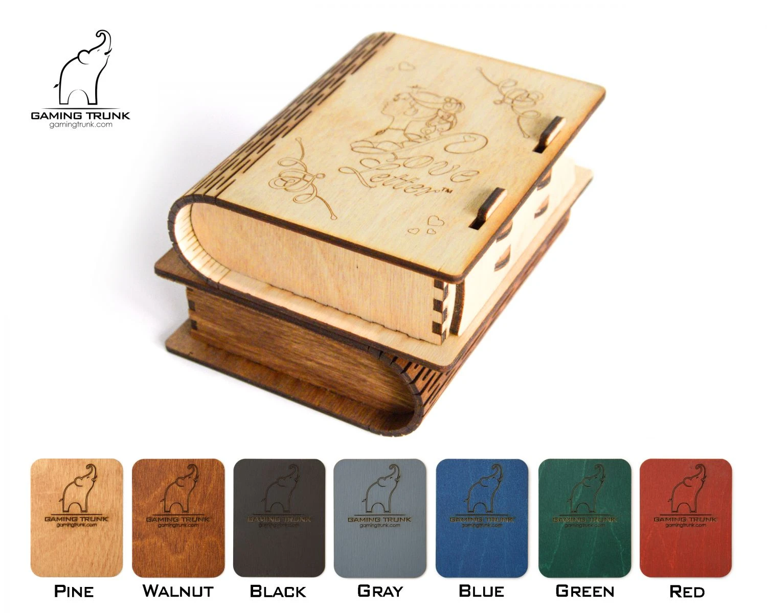 Gaming Trunk - Secret Letter Case And 14 Wooden Heart Tokens For Love Letter (Walnut) 2 Gaming Trunk - Secret Letter Case And 14 Wooden Heart Tokens For Love Letter (Walnut) - Image 2